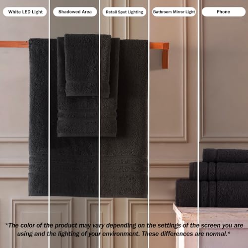 Hawmam Linen Black Hand Towels 4 Pack Turkish Cotton Premium Quality Soft and Absorbent Small Towels for Bathroom - Image 4