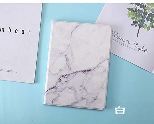 大理石柄 iPad 第9/8/7世代 iPad 10.2 インチ ケース マーブル柄 かわいい レディース 2021 iPad9 iPad8 iPad7 カバー 大人 お洒落 ブック式 レザーケース オートスリープ機能 TPU ソフト 女性 人気 (iPad7/8/9, 白)
