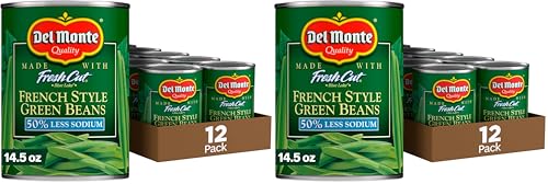 Del Monte Canned Fresh Cut French Style Green Beans with 50% Less Sodium,14.5 Ounce,(Pack of 24) image 5