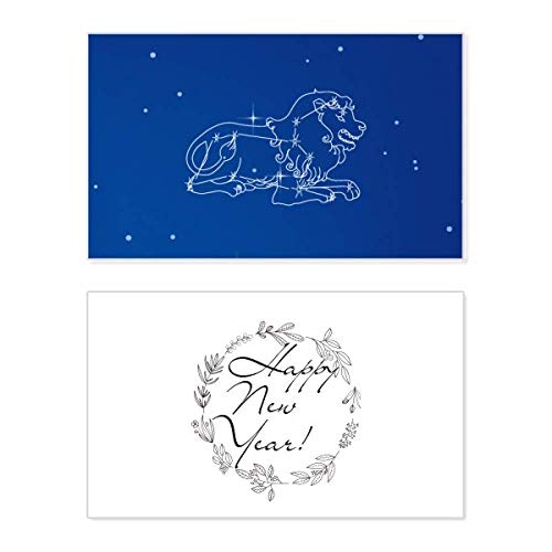 Tarjeta de Leo Star Universe con mensaje de bendición y felicitación de año nuevo