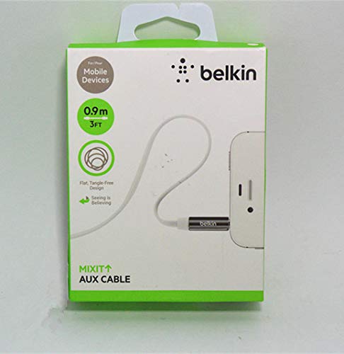 Belkin MIXIT? Tangle-Free Aux / Auxiliary Cable, 3 Feet (White)