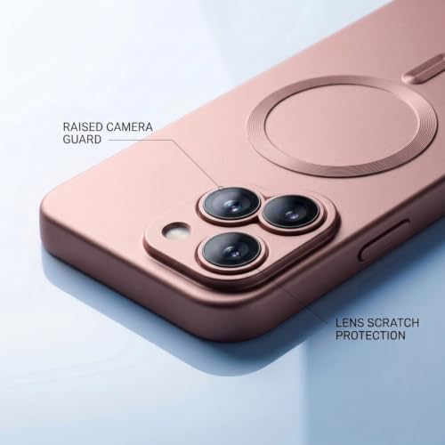Image of amazon basics Premium Mag-Safe Case for Samsung Galaxy A57 5G | Shockproof & Anti-Scratch Cover | Soft Silicone with Wireless Charging | Camera Lens Guard - Rose Gold