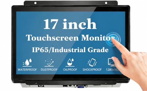 Image of 17 Inch Open Frame Capacitive Touchscreen Monitor - 1280x1024 Resolution 5:4 SXGA 300 Nits LCD LED Display - for VESA Panel Mount Kiosk Automation POS Vending HMI and Industrial Signage