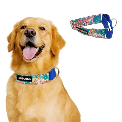Image of Dog-O-Bow Tropicana Print Martingale Dog Collar, Durable, Comfortable & Adjustable Training Collar (L)