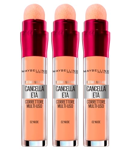 3x Maybelline New York Il Erase Age Mehrzweck-Flüssig-Concealer Farbe 02 Nude - 3 Concealer