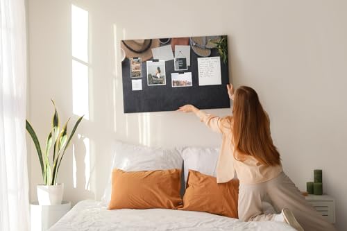 Tableau en liège horizontal 100x70 cm avec cadre métallique pour notes - 5
