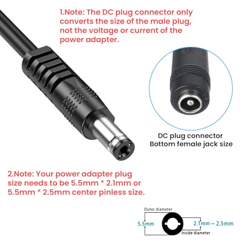 DC Adapter Plug, 11 Pcs Universal 5.5 mm x 2.1 mm DC AC Power Adapter Tips Connector Charger Adapters Kit Power Supply Plug Jack Tips for Led Strip, Laptop - Image 4