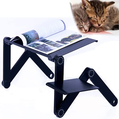 Portable Adjustable Laptop Computer Notebook Desk Stand Folding Laptop Table Book Reading Holder Lightweight Ergonomic Sofa Couch Bed Lap Tray Desk Cooling Pad Foldable Breakfast Table Home Dormitory