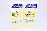 2x Hirsch Zitronella flüssig Seife Nachfüllbeutel für Spender, je 500ml