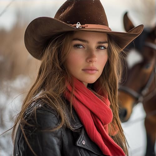 Image of Cowboy Hat Bands for Men Women, Leather Hatbands Belt for Cowboy /Western /Fedora /Cowgirl Hats