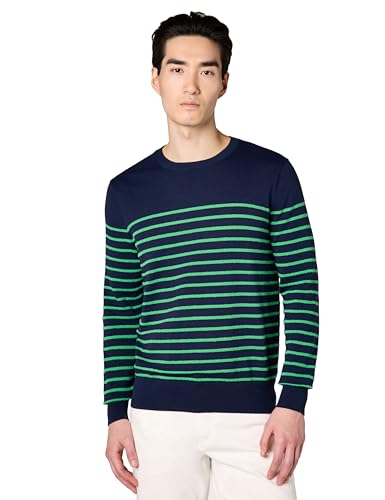 Brooks Brothers Men's Nautical Stripe Terry Crew Neck Sweater