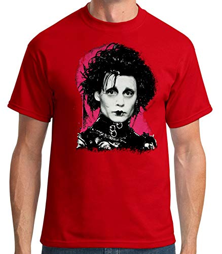35mm - Camiseta Hombre Eduardo Manostijeras - Edward Scissorhands - Burton - Rojo - Talla XXL