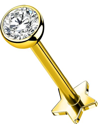 [OUFER Body Piercing] �{�f�B�s�A�X ���u���g�s�A�X�F16G/1.2mm ���b�v�o�[ �����w���b�N�X�X�^�b�h �`�^���� �g���K�X ���h�X�A�����O �j�����p 5-12mm