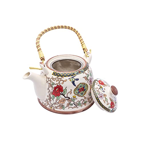 Image of MARKET 99 Japanese Design Ceramic Tea Pot, 900ml, High-Fired Tea Kettle for Loose Leaf, Green, Herbal & Flower Tea, Elegant Tea Maker for Home, Kitchen, Dining & Gifting