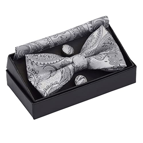 Set de Corbata de Moño Paisley Floral para Hombre