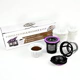 Podmate Reusable K Cup Coffee Pods with Disposable Coffee filters Fit for Keurig, 2 Pack Refillable