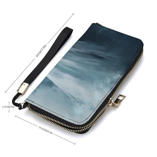 Horror Ghost PU Leather Clutch Long Bifold Wallet, Coin Purse Credit Pass Case, Durable Card-Holder Money Storage for Women Men2