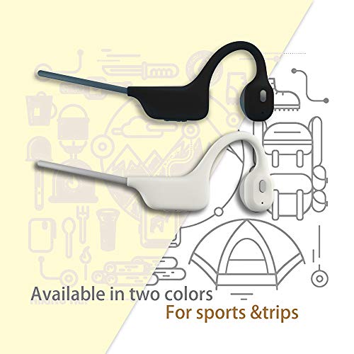 Btuty Fones de ouvido sem fio de condução óssea DG08 à prova de suor BT com fones de ouvido Fone de