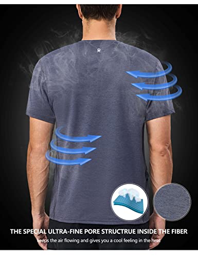 Little Donkey Andy Mens Quick Dry T-Shirt Crew Neck Moisture-Wicking Short Sleeve Tees For Running Hiking Golf (Steel Gray M) #TOP2
