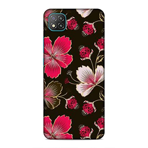 Image of Printed Mobile Back Hard Case Cover for Xiaomi Poco C3 | Flowers, Floral, Pink Flowers, Leaves-2198
