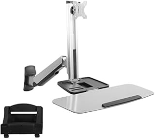VIVO Single Monitor and Keyboard Counterbalance Sit-Stand Wall Mount, Ergonomic Standing Transition Workstation STAND-SIT1W