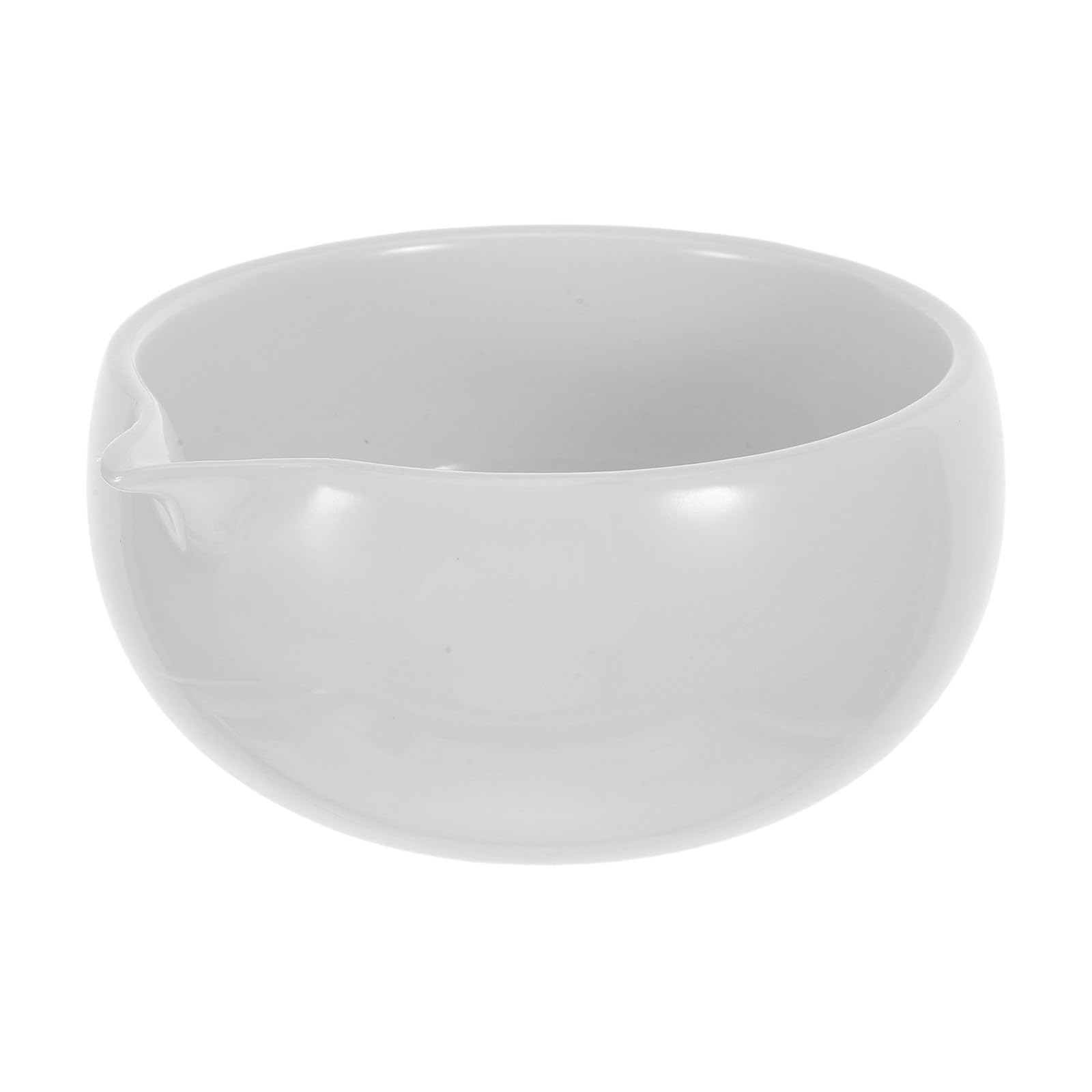 Zerodeko Ciotola Matcha in Ceramica Bianca con Beccuccio per Servire, Design Elegante per Cerimonia del Tè a Casa, Accessorio Tradizionale per Amanti del Tè