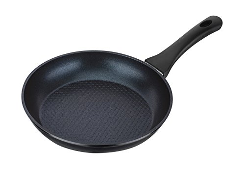 GSW Stahlwaren GmbH Wabenboden Bratpfanne, 28 x 5,4 cm, 2,4 l, Aluminium, schwarz, 30 x 28 x 5,4 cm