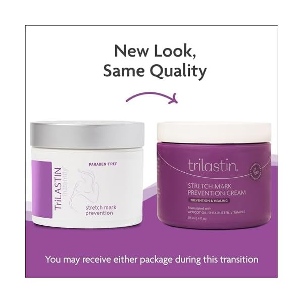 TriLASTIN Maternity Stretch Mark Prevention Cream - Paraben-Free, Hypoallergic, and Safe for Pregnancy - 4 oz - Image 3