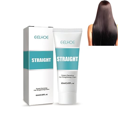 Haarglättungscreme, Protein Correcting Hair Straightening Cream, Seidige & Glänzende Haarglättungscreme Tiefenwirksame Haarkur Für Trockenes, Geschädigtes Haar (1 Stück)