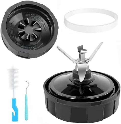 1-Pack 7 Fins Blender Blade Replacement for Ninja, Extractor Blade Assembly Compatible with Ninja Auto iQ BL480 BL482 BL642 BL682 NN102, Ninja Blender Replacement Parts with Sealing Ring, Hook, Brush