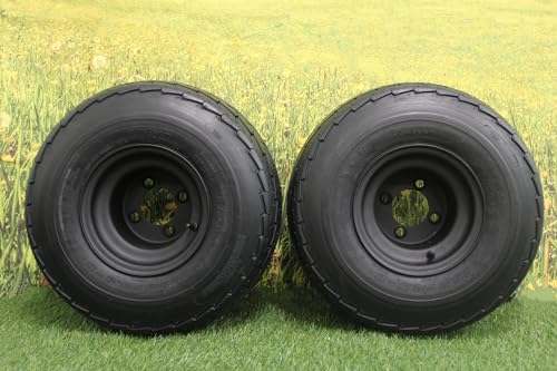 Antego Matte Black 18.5x8.50-8 (215/65-8) DOT Rated Trailer Tires and Wheels - Set of 2 for Golf Carts 6-Ply Load Range C Long Lasting (2)