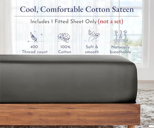 image for California Design Den Cal King Fitted Sheet Deep Pocket, Soft 400 Thre