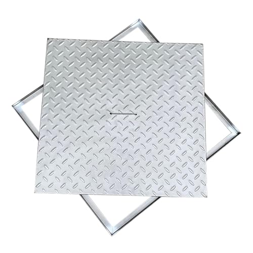 Couvercle de regard acier inoxydable 20x20 fosse septique eaux usées jardin