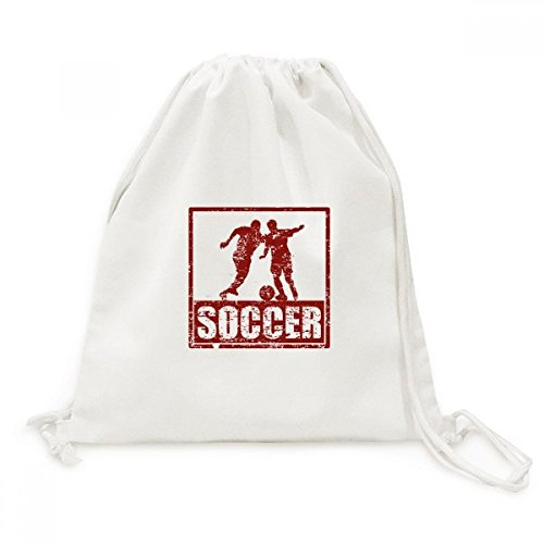 Joueur de Football Rouge sac à dos en toile à cordon pour vos voyages