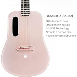 LAVA ME 3 Smartguitar, 36 Inch Guitare Acoustique en Fibre de Carbone, (Rose,Piano Bag) - Les Beatles, Paul McCartney, John Lennon, RIngo Starr, George Harrison LAVA ME 3 Smartguitar, 36 Inch Guitare Acoustique en Fibre de Carbone, (Rose,Piano Bag) – Image 6