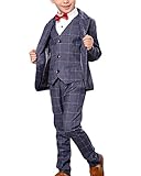 Traje para Niño Boda Ceremonia Conjunto 4 Piezas Trajes Formal Fiesta Boda Gris 140CM