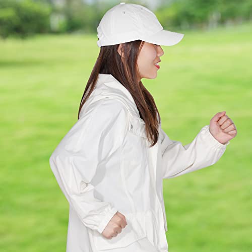 Men Waterproof Baseball Cap Windproof Golf Cap Adjustable Tennis Hat For Men Women Outdoor Workout Sports (White) #TOP5
