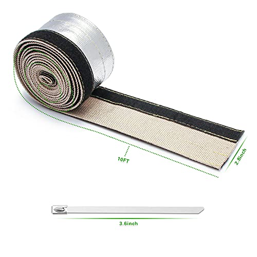 Heat Shroud Aluminized Sleeving Heat Shield fuel line wire heat sleeve 1/2" I.D. x 10FT with 20 Pcs 3.9Inch Stainless Steel Cable Metal Zip Ties by LEDAUT - Image 4