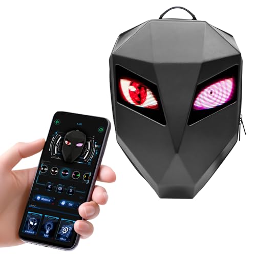 Mochila LED para Motocicleta, Mochila Rígida con Pantalla Programable a Todo Color, Bolsa Impermeable para Ordenador Portátil, Control de...