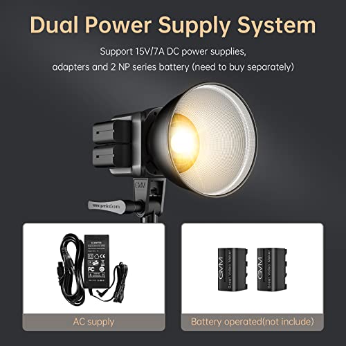 Image of GVM Great Video Maker GVM 80W Bi-Color COB Video Light Kit, 2700K~7500K Continuous Lighting for Photography with Bowens Mount Softbox&Stand, 8 Effects Support AC Adapter & NP Battery