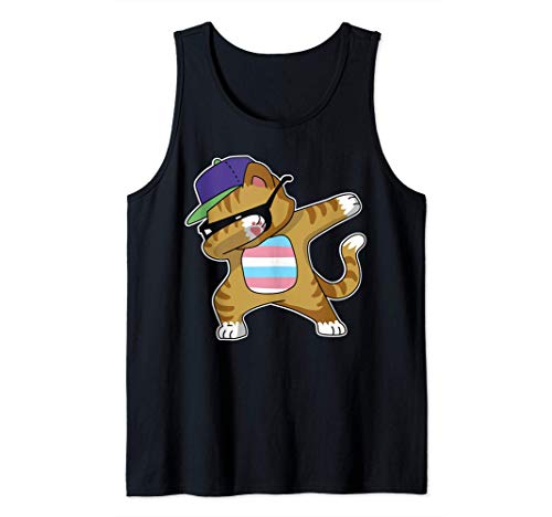 Transgender Cat Cute Trans Pride Flag LGBT Animal Gift Camiseta sin Mangas