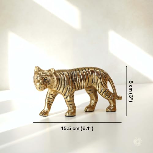 Image of BEHOMA Aluminium Tiger Decorative Figurine Showpiece | Elegant Modern Tabletop Art Showpiece for Living Room, Office, Bedroom, Shelf Display | Premium Home Decor Accent
