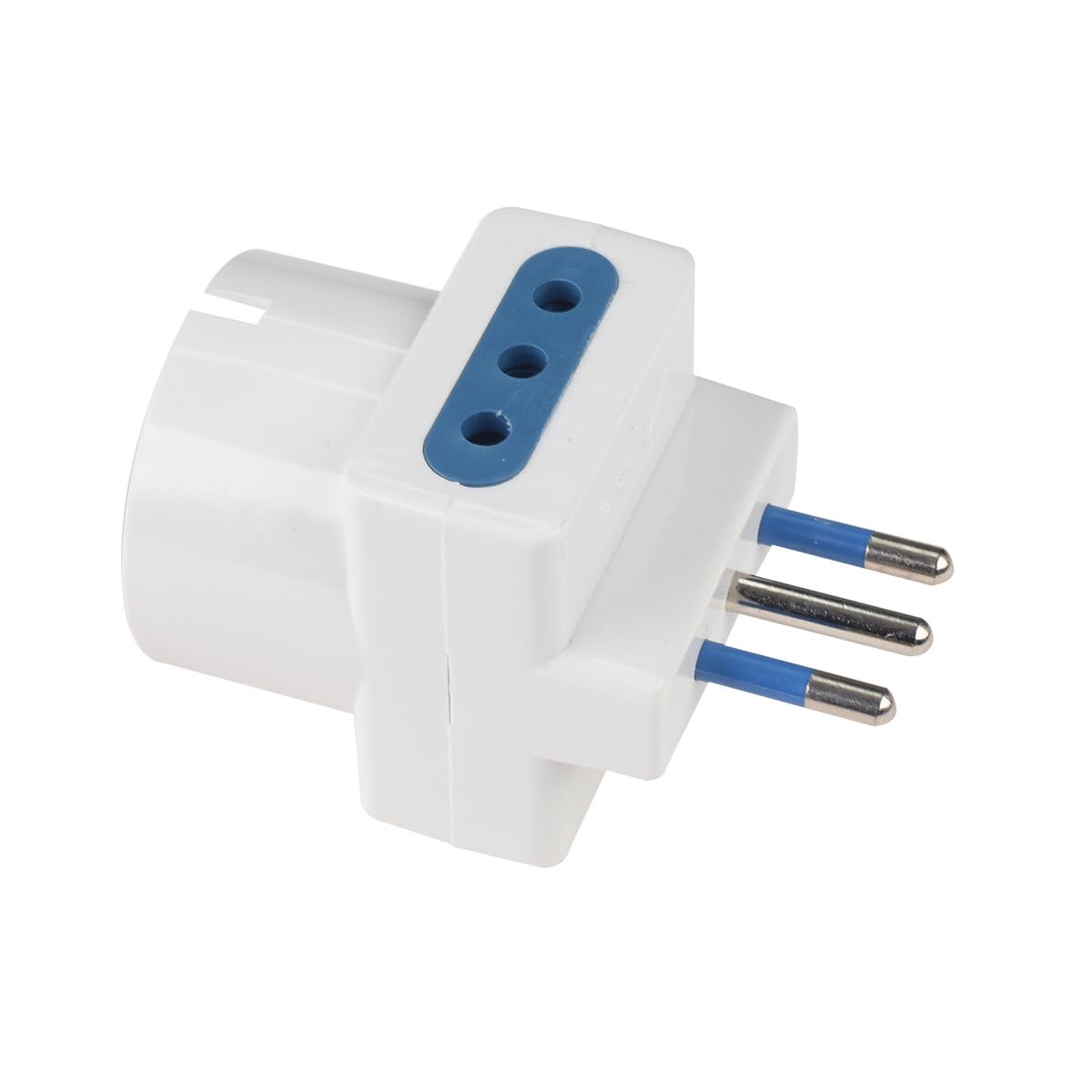 Adattatore Multipresa da Viaggio Spina Piccola 10A con 2 Prese 10A 2P+T e 1 Presa Universale 10A/16A (25 Pezzi, Bianco)