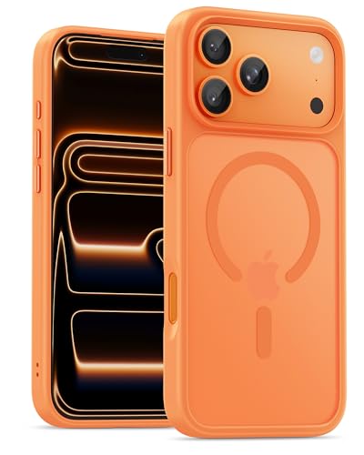 Image of UNBREAKcable Magnetic for iPhone 17 Pro Max Case 6.9-Inch, Compatible with MagSafe, Full Camera Protection, Built-in Magnetic Ring, Drop Protection Shockproof Slim Phone Cover - Orange