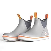 Showave Men's Deck Boots Waterproof Ankle Rain Boots High Performance Sports Sailing Booties Non-Slip Wellington Boots Outdoor, gray, 10.5 UK