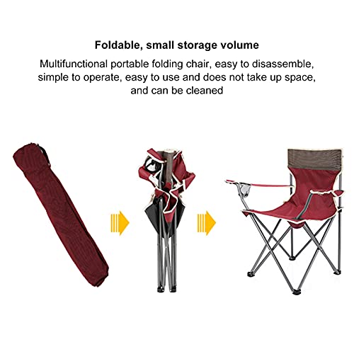 Chaise pliante d'extérieur confortable, siège de camping portable marron - 5