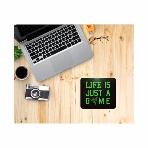 Image of My Print Shop Life is Just A Game Printed Mouse Pad for Laptop & Desktop | Non-Slip Rubber Base | Smooth Surface for Gaming & Office Use | Stylish Black Green Gamer Mouse Mat
