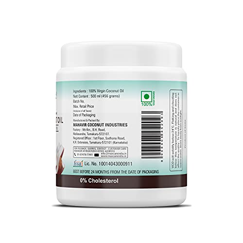 Image of MAX CARE Maxcare Virgin Coconut Oil (Cold Pressed) 500ML Wide Mouth (Pack of 3)