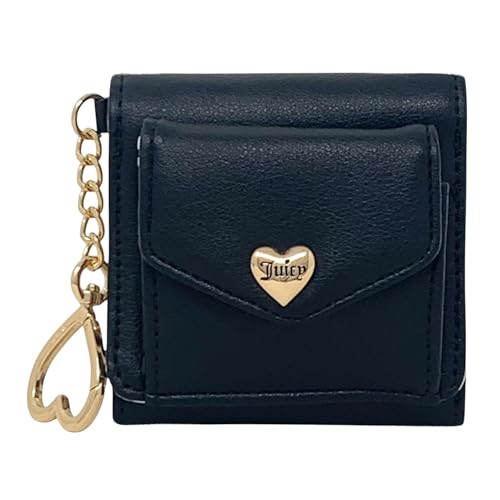 Juicy Couture Women’s Colorful Love Mini Envelope Flap Wallet with Keyring (Liquorice)