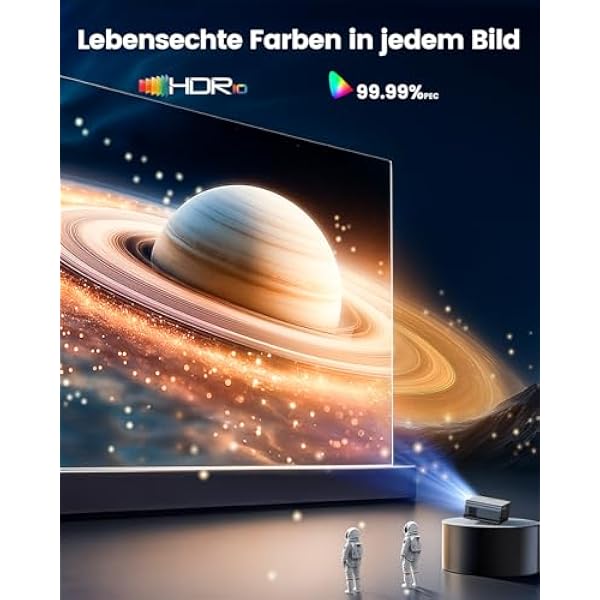 4K-проектор с Google TV и Netflix/Disney+, Dolby Audio, 1000 ANSI Smart Beamer 4K автофокус, коррекция трапецеидальных искажений, HDR10, голосовое управление, WiFi Bluetooth Full HD 1080p домашний кинотеатр/внешний HDMI ARC